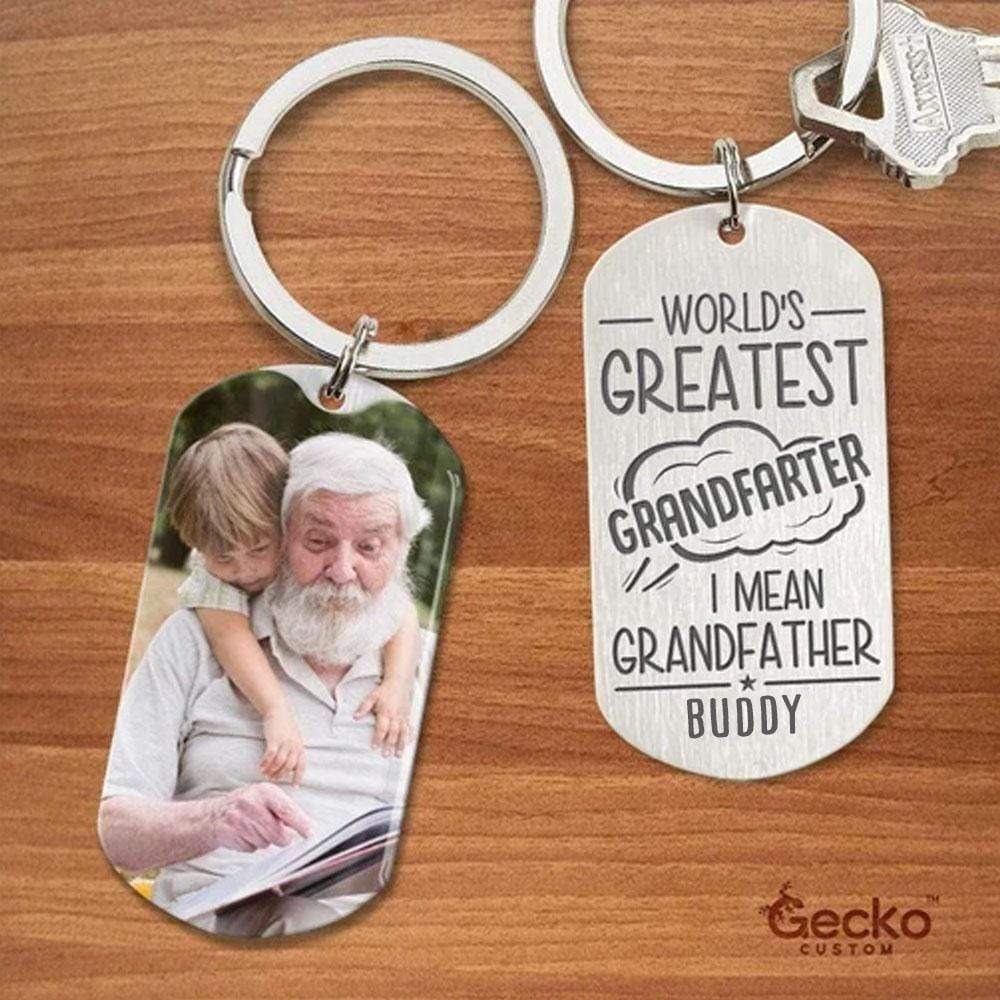 GeckoCustom World's Greatest Grandfarter Grandpa Family Metal Keychain HN590 No Gift box