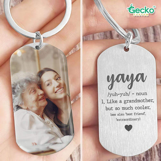 GeckoCustom Yaya Grandma Family Metal Keychain HN590 No Gift box