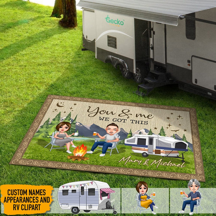 GeckoCustom You And Me We Got This Camping Patio Rug K228 HN590