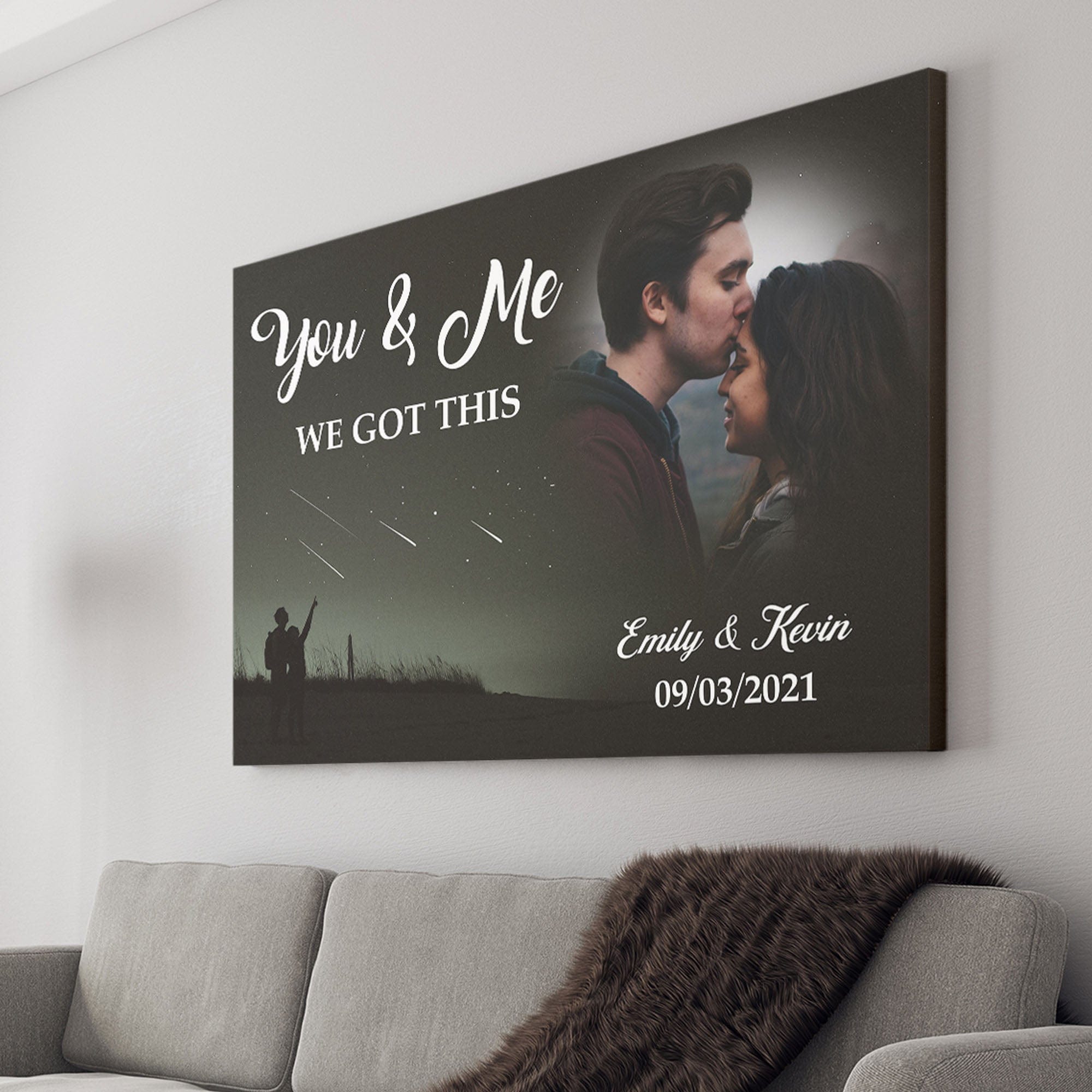 GeckoCustom You And Me We Got This Personalized Anniversary Photo Print Canvas C588 12"x8"