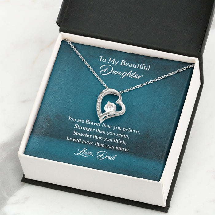 GeckoCustom You Are Braver Than You Believe Personalized Encouragement Message Card Necklace C261 Forever Love