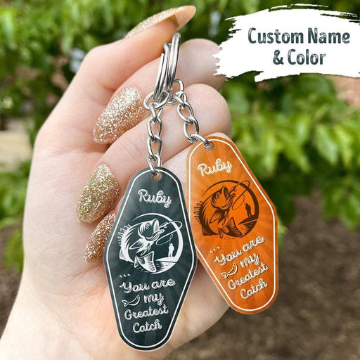 GeckoCustom You Are My Greatest Catch Fishing Vintage Keychain, Gift For Fisherman HN590 1 Piece / 3"H x 1.5"W
