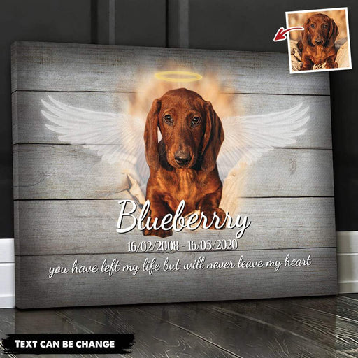 GeckoCustom You Have Left My Life But Will Never Leave My Heart Dog Canvas, Dog Lover Gift, HN590 12 x 8 Inch / Satin Finish: Cotton & Polyester