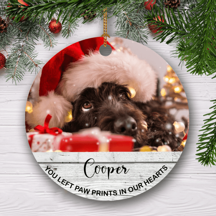 GeckoCustom You Left Pawprints In Our Hearts, Custom Dog Photo, Personalized Gift For Dog Lovers, Memorial Gift SG02 Pack 2 - 20% OFF / 2.75" tall - 0.125" thick