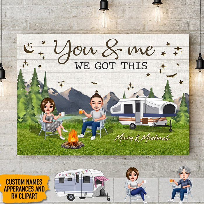 GeckoCustom You & Me And The Dogs Husband Wife Family - Couple Gift Camping Canvas K228 HN590