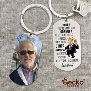 GeckoCustom You're A Fantastic Grandpa Metal Keychain HN590
