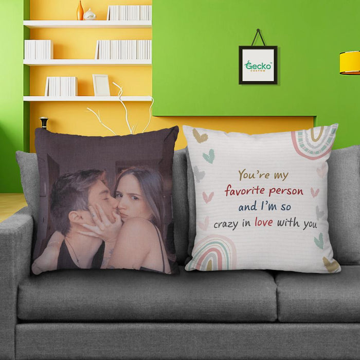 GeckoCustom You're My Favorite Person Couple Throw Pillow, Valentine Gift HN590