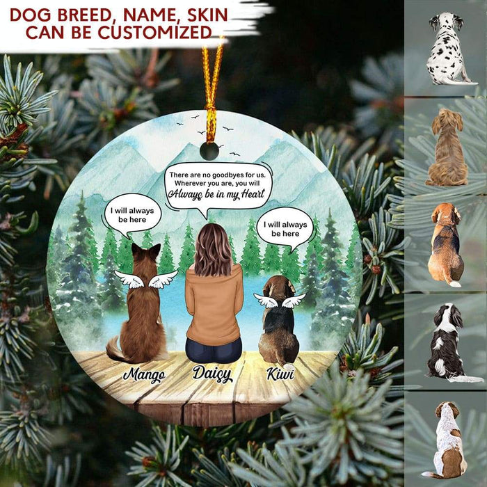 GeckoCustom You Will Always Be In My Hearts Girl With Dog Ornament HN590 Pack 2 - 20% OFF / 2.75" tall - 0.125" thick