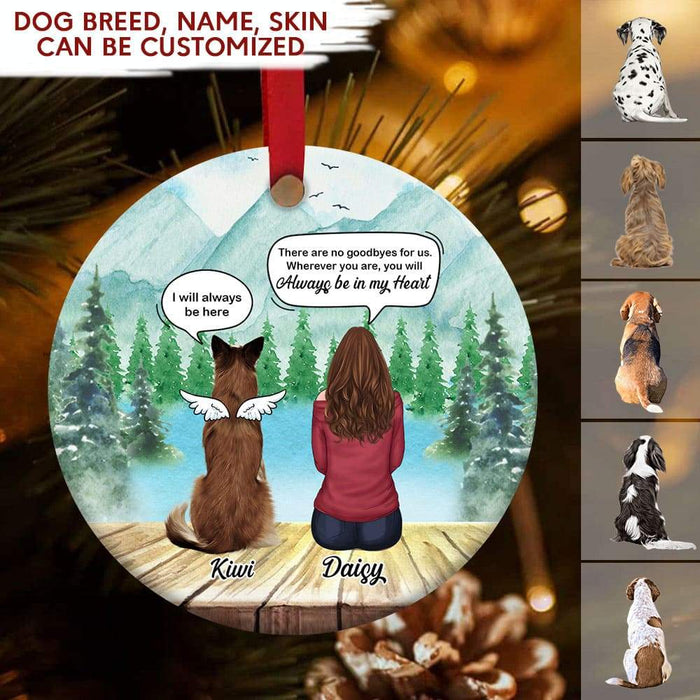 GeckoCustom You Will Always Be In My Hearts Girl With Dog Ornament HN590 Pack 1 / 2.75" tall - 0.125" thick