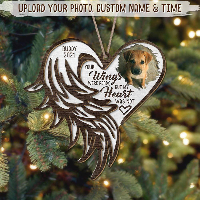 GeckoCustom Your Wings Were Ready But My Heart Was Not Dog Cat Layered Wood Ornament HN590 4×4 inches / Pack 1